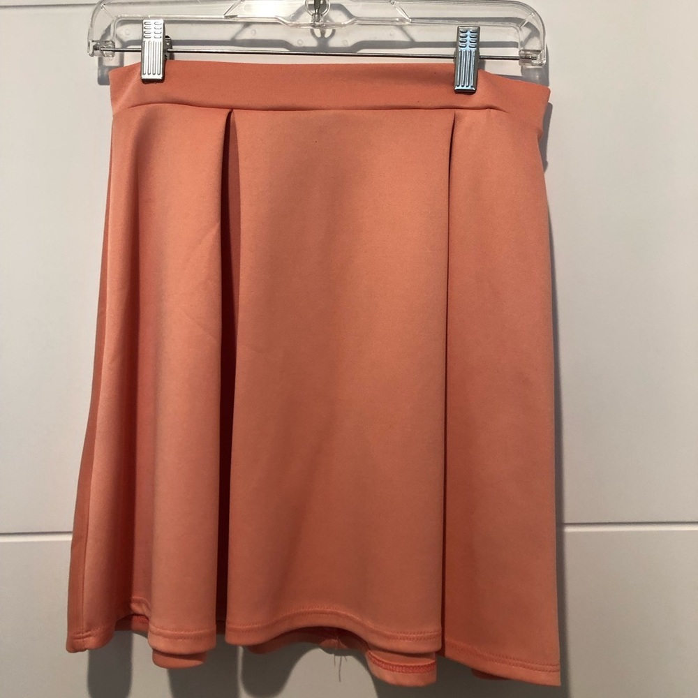 Pleated Coral Skirt